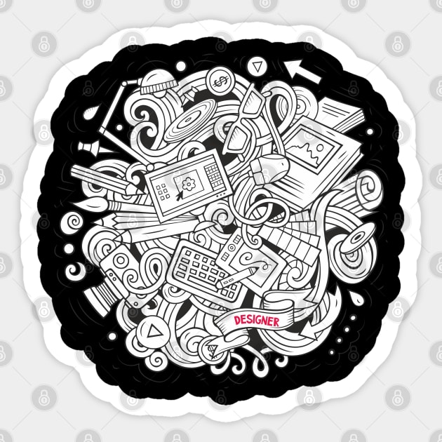 Sketchy Art Design - Designers Sticker by Peter the T-Shirt Dude